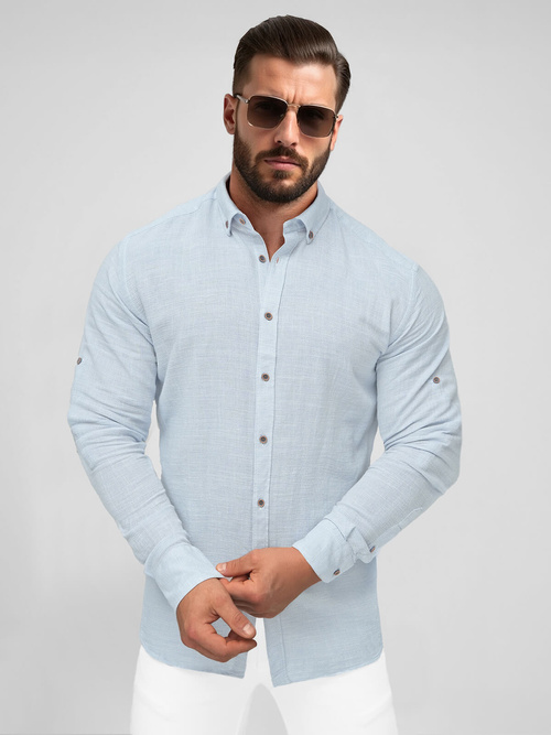 Chemise Homme Bleu Clair OZONEE O/V148