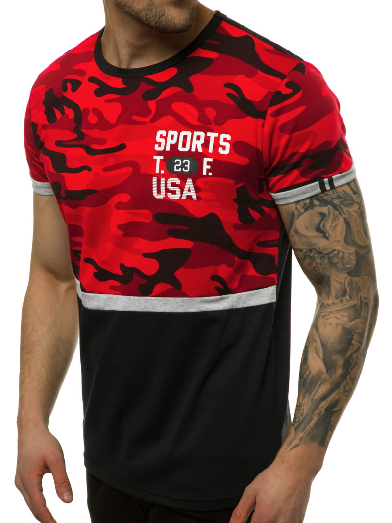 T-Shirt Homme Rouge OZONEE JS/SS10982