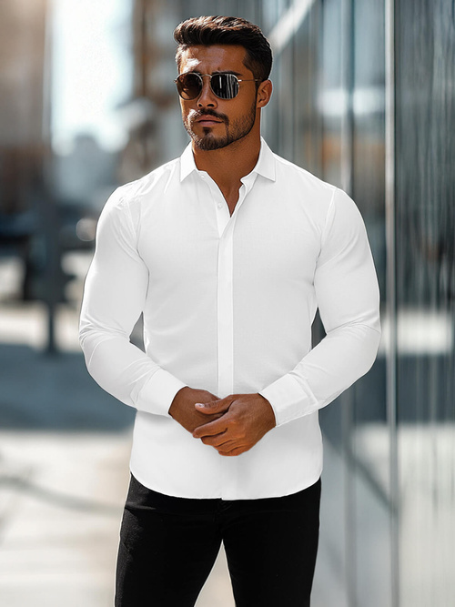 Chemise Homme Blanc OZONEE O/V76