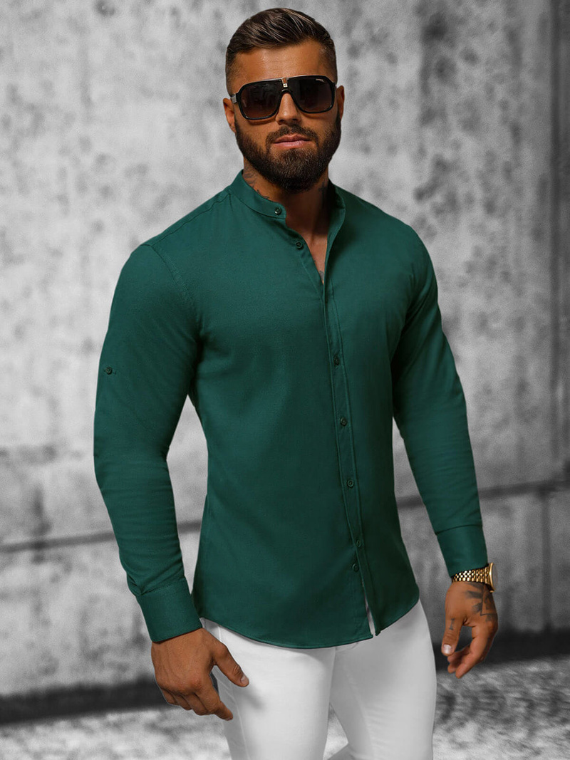 Chemise Homme Vert Foncé OZONEE O/V53