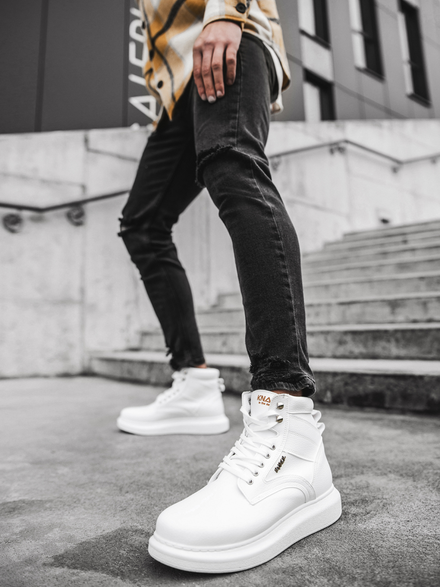 Baskets montantes Homme Blanc OZONEE KN/404