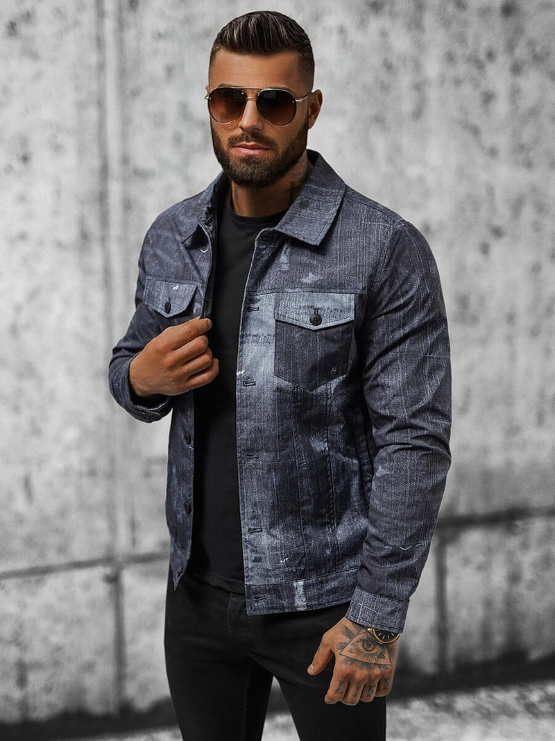 Veste Homme Bleu Foncé OZONEE O/3A178
