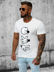 T-shirt Homme Blanc OZONEE JS/KS1997Z