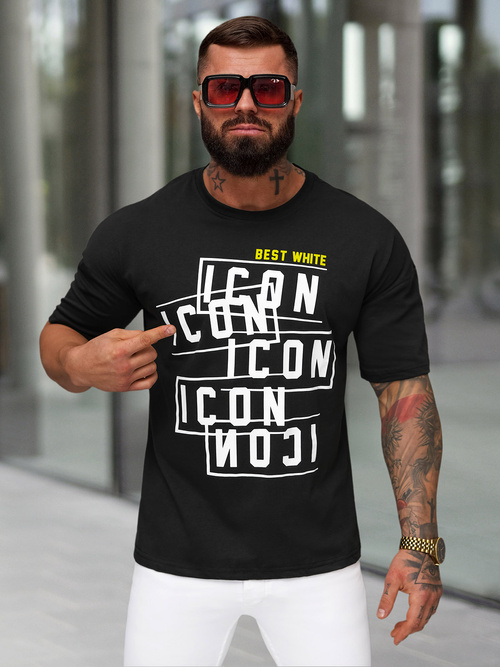 T-shirt Homme Noir OZONEE JS/8B1366/3