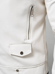 Veste en cuir homme blanc OZONEE O/88121