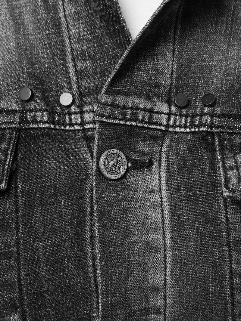 Veste en jean Homme noir OZONEE NB/MJ504N