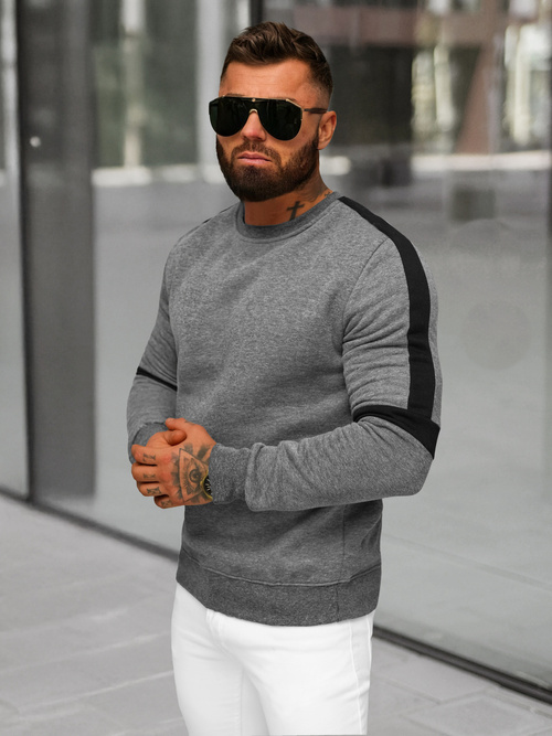 Sweatshirt homme gris foncé OZONEE JS/8B1322/5