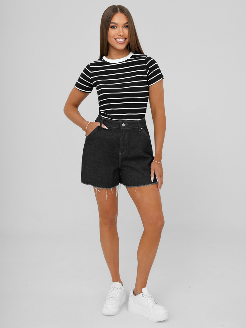 T-shirt femme noir OZONEE JS/96T659/3