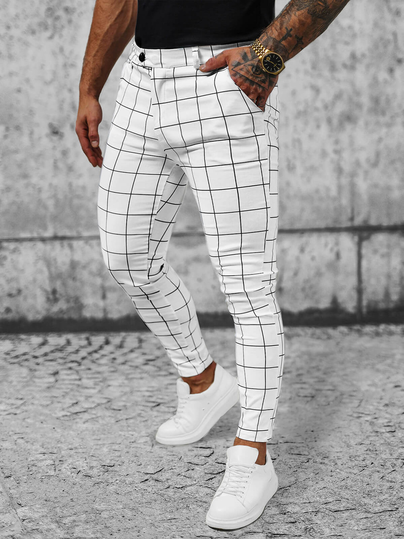 Pantalon Chino Homme Blanc OZONEE O/P4009