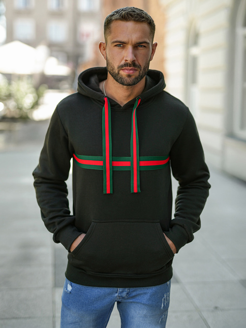 Sweatshirt à capuche homme noir OZONEE JS/8B1735/3