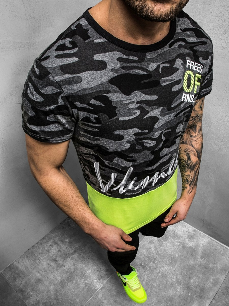 T-Shirt Homme Gris foncé OZONEE JS/SS10978Z