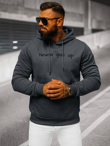 Sweatshirt à capuche homme gris foncé OZONEE JS/27B6512/5