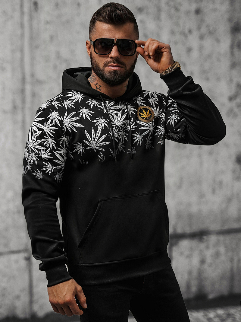 Sweatshirt à capuche homme noir OZONEE O/B272