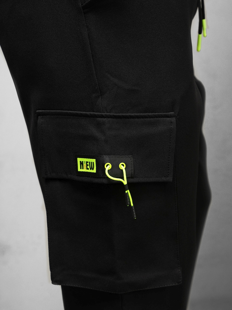 Pantalon Chino Jogger Homme Noir OZONEE O/CP150