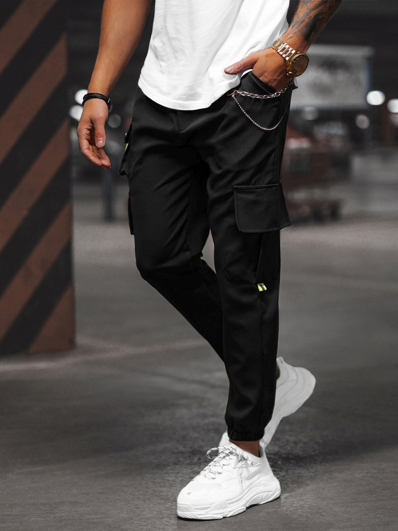 Pantalon Chino Jogger Homme Noir OZONEE O/CP149Z