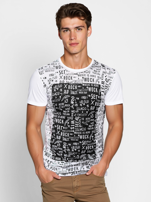 T-shirt Homme Blanc OZONEE O/T122/1Z