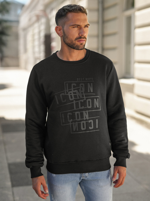 Sweatshirt Homme Noir OZONEE JS/8B1977/3