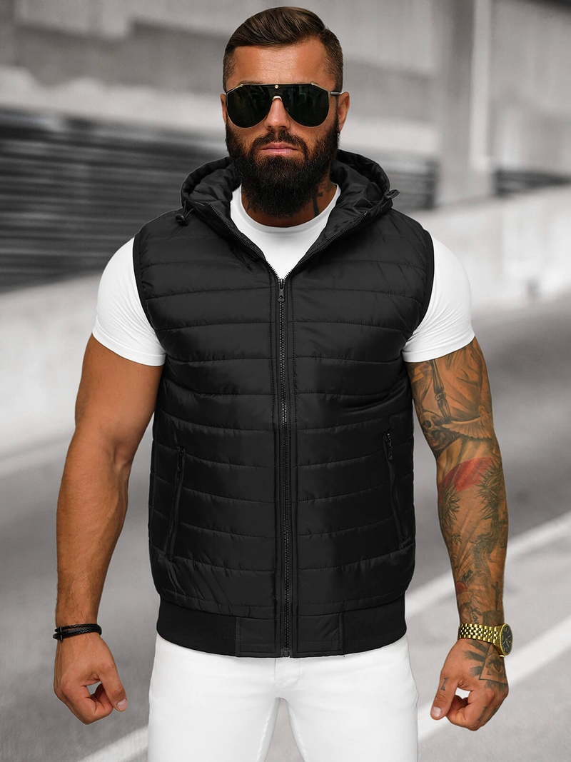 Veste Sans Manches Homme Noir OZONEE JS/MY88Z