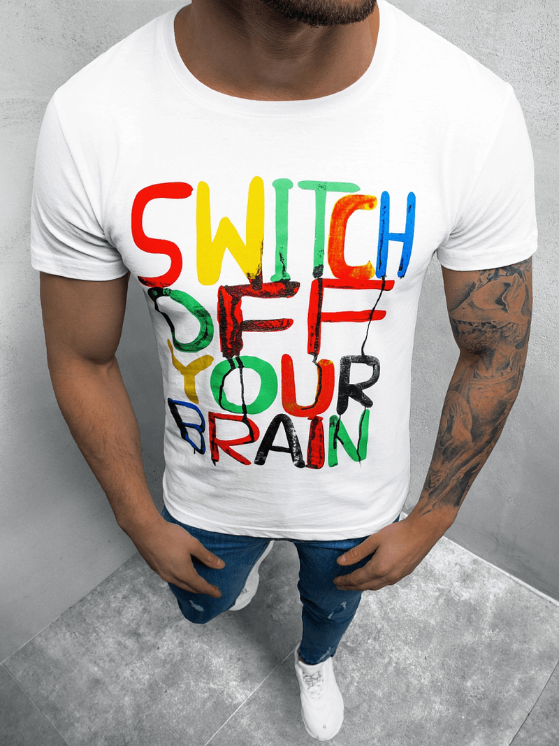 T-shirt Homme Blanc OZONEE O/1181