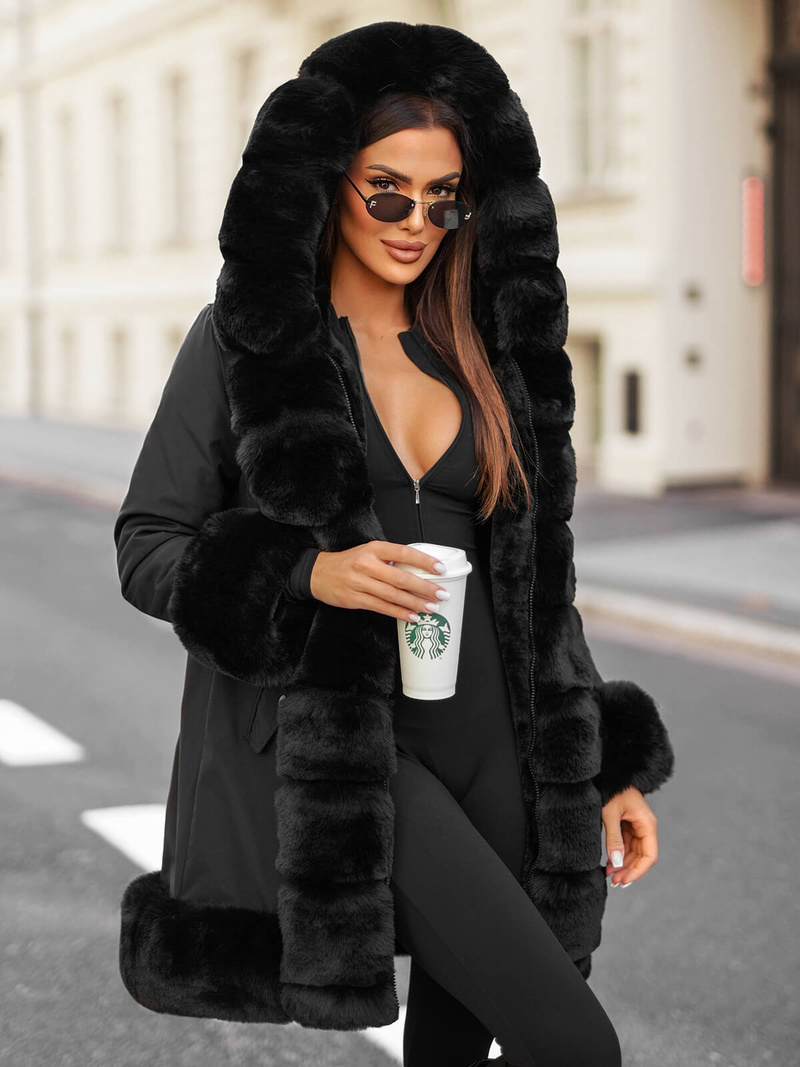 Veste Femme Noir OZONEE JS/11Z8089Z