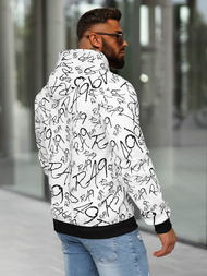 Sweatshirt à capuche homme blanc OZONEE JS/8B1253/1