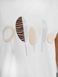 T-shirt femme blanc OZONEE JS/95T2566/1