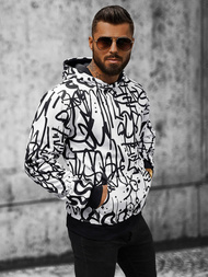 Sweatshirt à capuche homme blanc OZONEE JS/8B1151/1