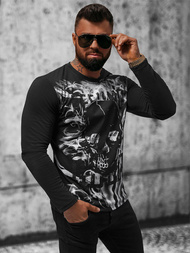 T-shirt à manches longues homme noir OZONEE O/B257