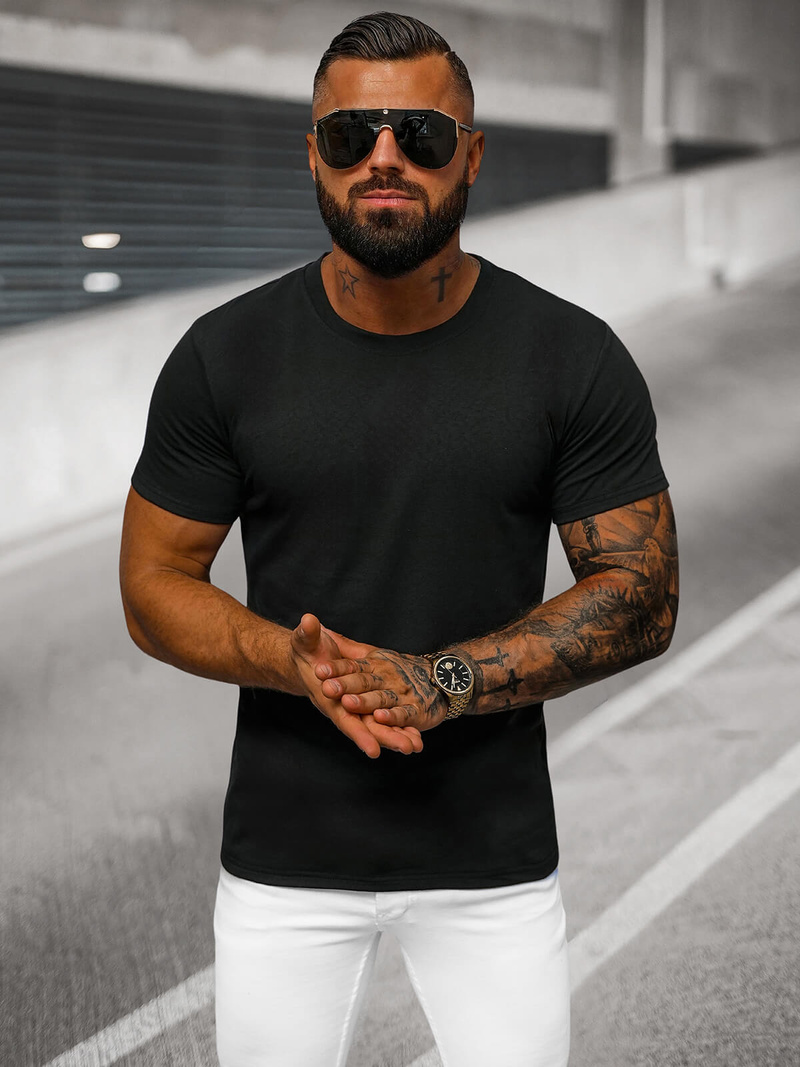 T-shirt Homme Noir OZONEE O/T1278/3