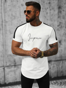 T-Shirt Homme Blanc OZONEE O/P1180