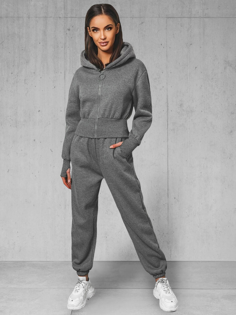 Ensemble de survêtement deux pièces gris foncé OZONEE JS/8C79/5