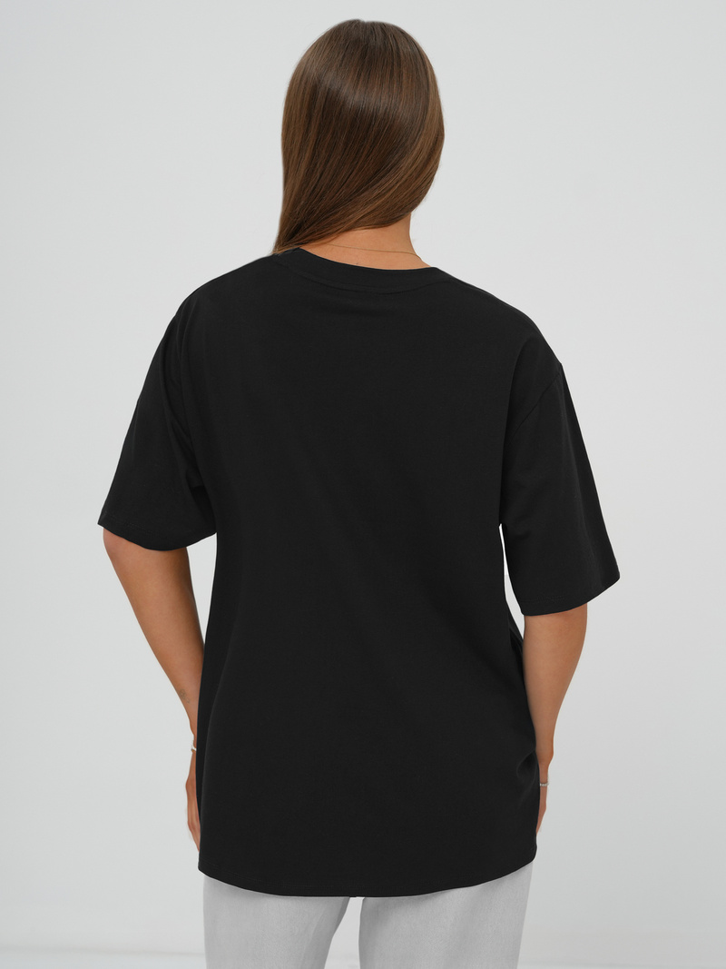 T-shirt femme noir OZONEE DJ77423