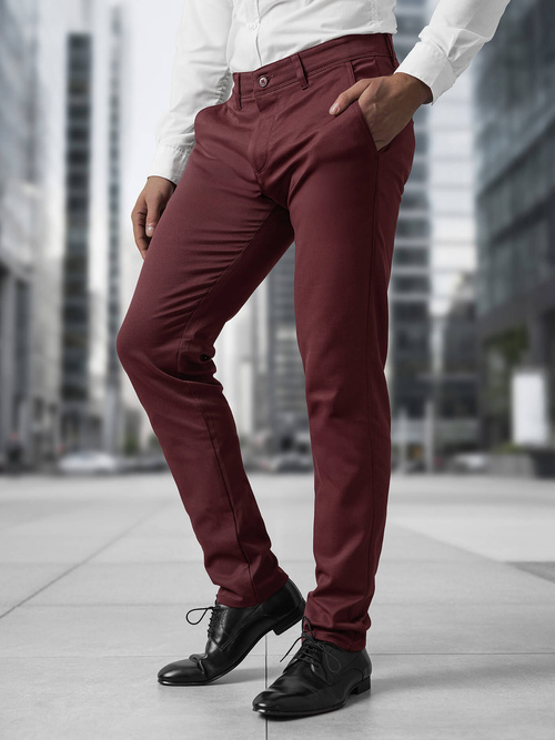 Pantalon Chino Homme Bordeaux OZONEE V/5100