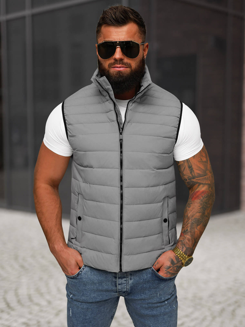 Veste sans manches homme gris OZONEE JS/31M5065/128