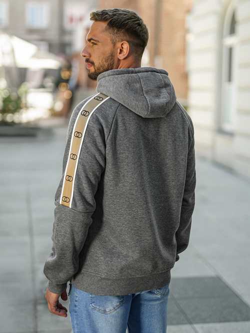 Sweatshirt à capuche homme gris foncé OZONEE JS/8B1730/5