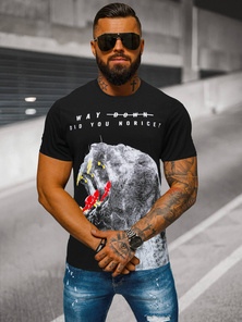 T-shirt Homme Noir OZONEE O/T127/3Z