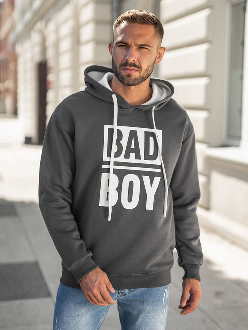 Sweatshirt à capuche homme gris foncé OZONEE JS/65B3909/5