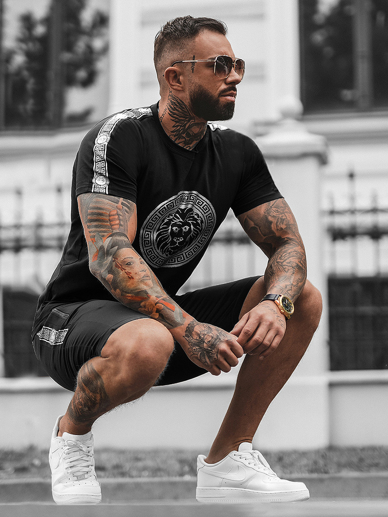 Survêtement Homme Noir et Argent OZONEE O/HM788Z