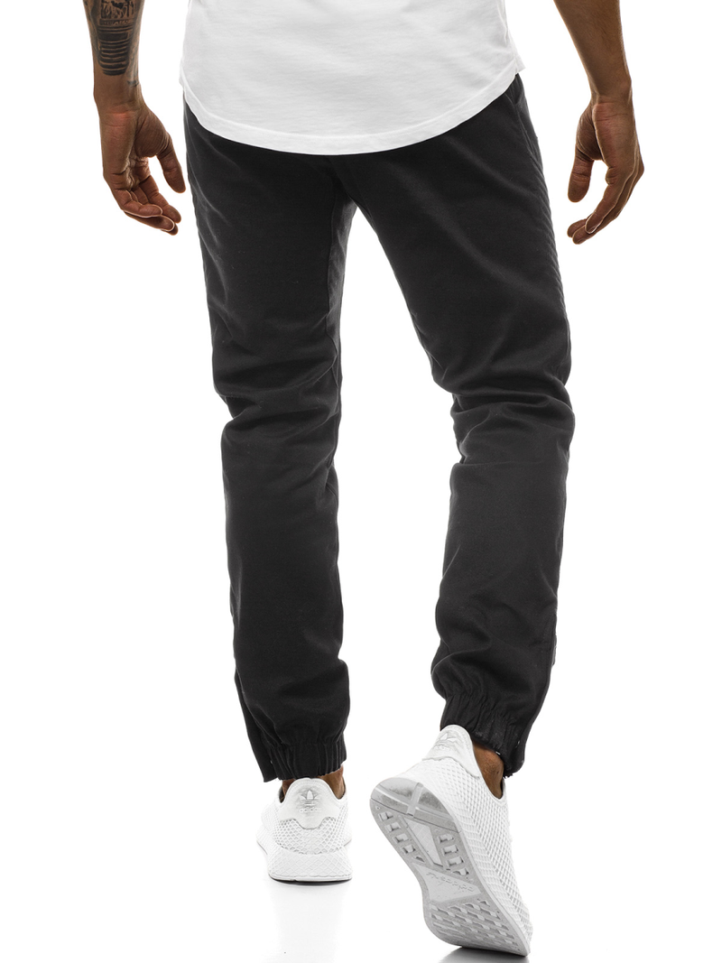 Pantalon Chino Jogger Homme Noir OZONEE A/0952