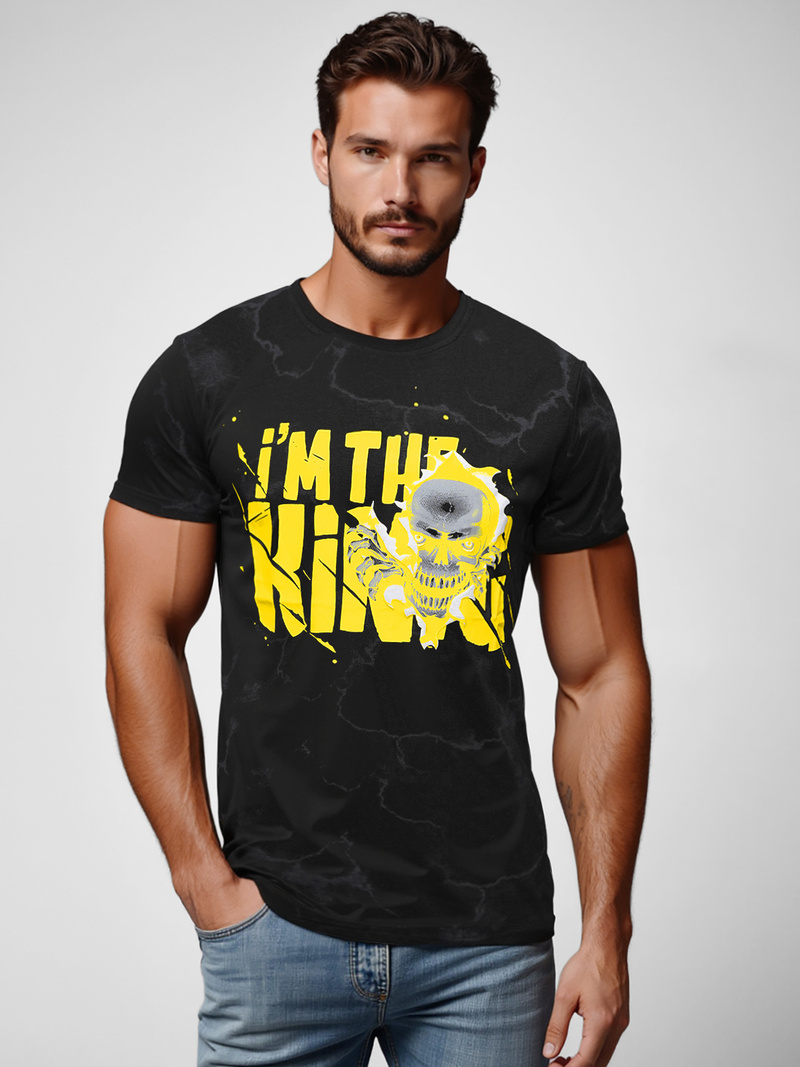 T-shirt Homme Noir OZONEE JS/Y70028Z