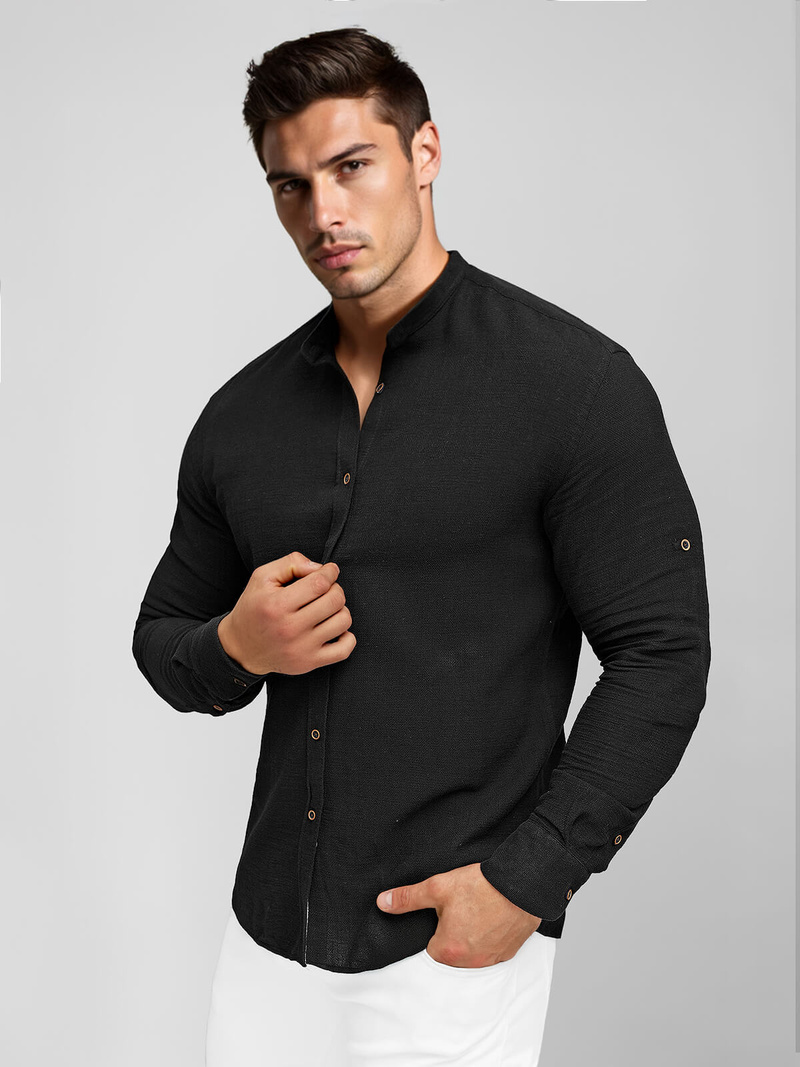 Chemise homme noir OZONEE O/V145