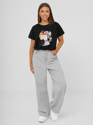 T-shirt femme noir OZONEE JS/95T2575/3