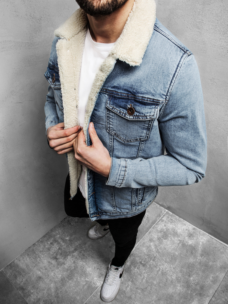 Veste en jean Homme Bleu clair OZONEE BN/5940Z