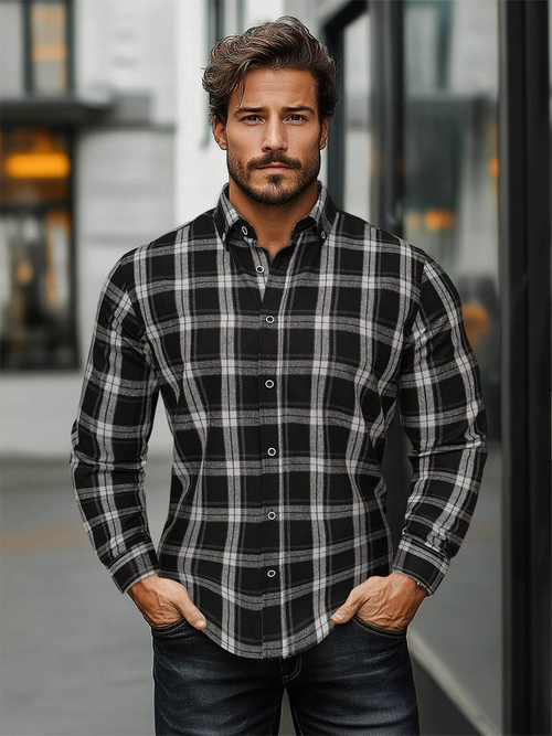 Chemise Homme Noir OZONEE O/V131