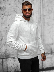 Sweatshirt à capuche homme blanc OZONEE JS/3B566