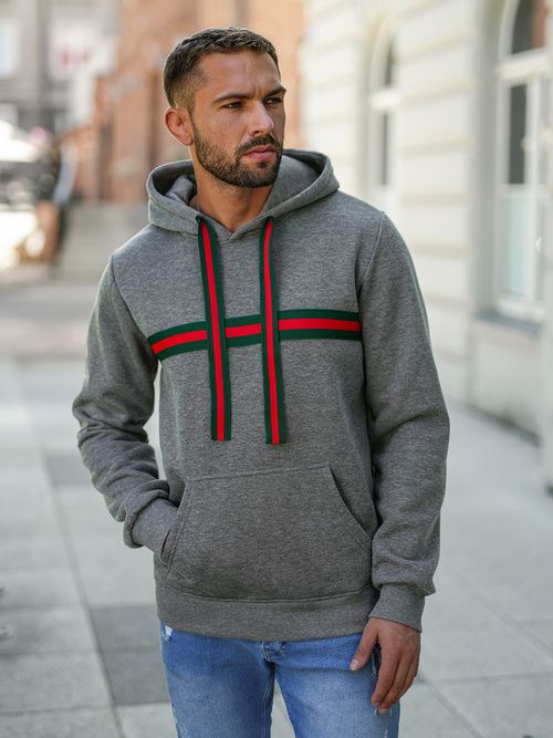 Sweatshirt à capuche homme gris foncé OZONEE JS/8B1735/5