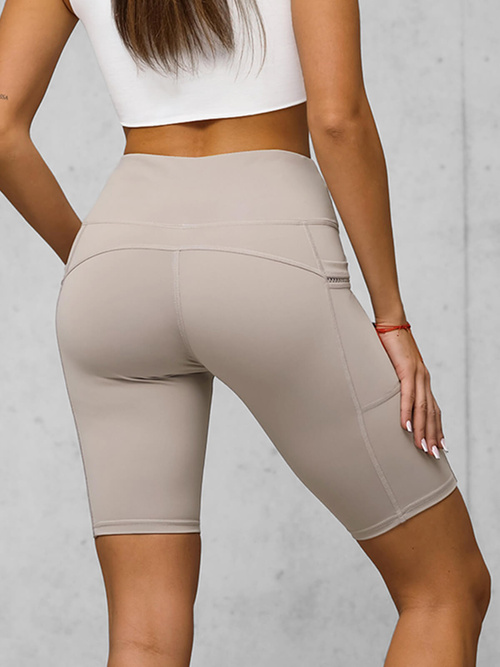 Legging court femme beige OZONEE JS/XY24004S