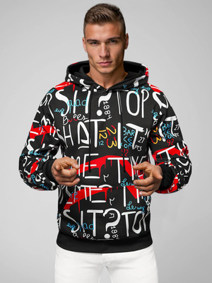 Sweatshirt à capuche homme noir OZONEE JS/8B1233/3Z