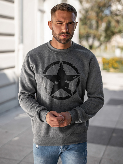 Sweatshirt homme gris foncé OZONEE JS/8B1761/5