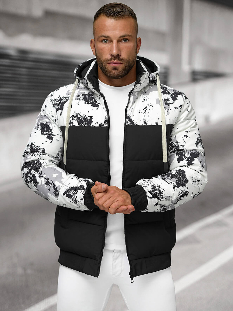 Veste D'hiver Blanc et Noir OZONEE JS/31M5030/392